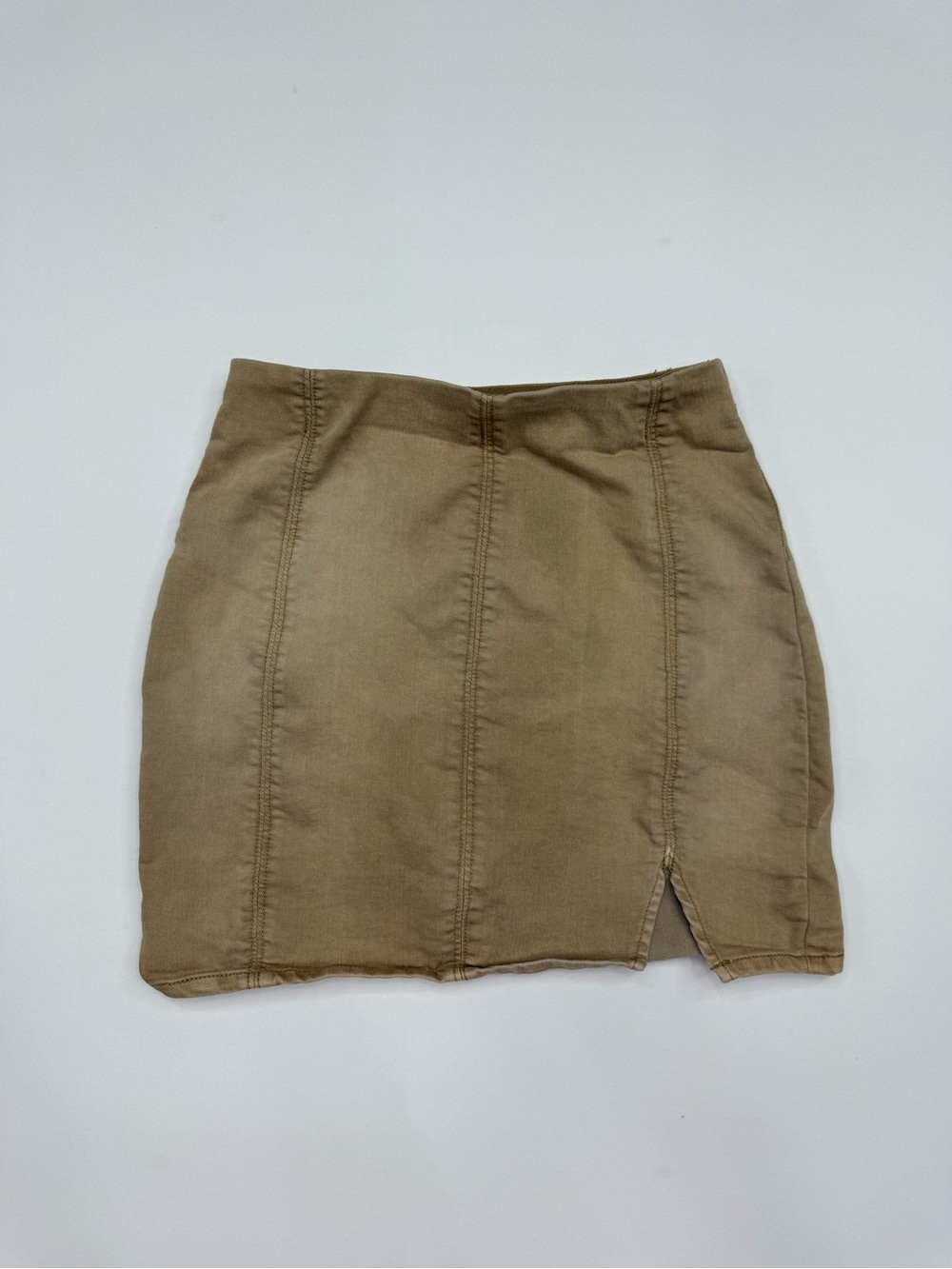 Free People Women’s Tan Mini Skirt with Front Slit